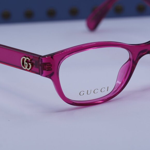 Gucci GG0717O 004 Rectangle Eyeglasses 47mm – Transparent Pink - Picture 2 of 9